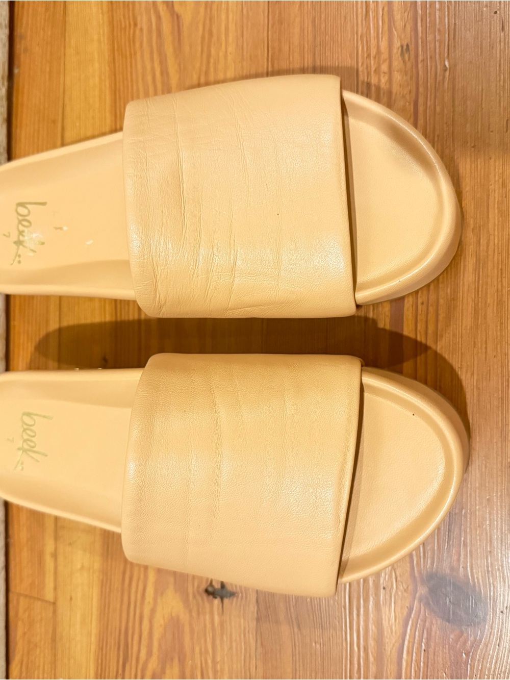 beek Neutral Tan Slide Sandals for Women
